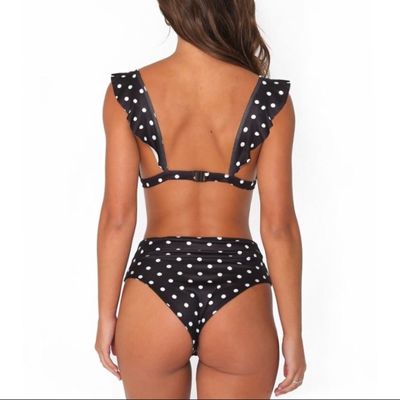 polka dot high waisted ruffle bikini - Picture 7 of 8